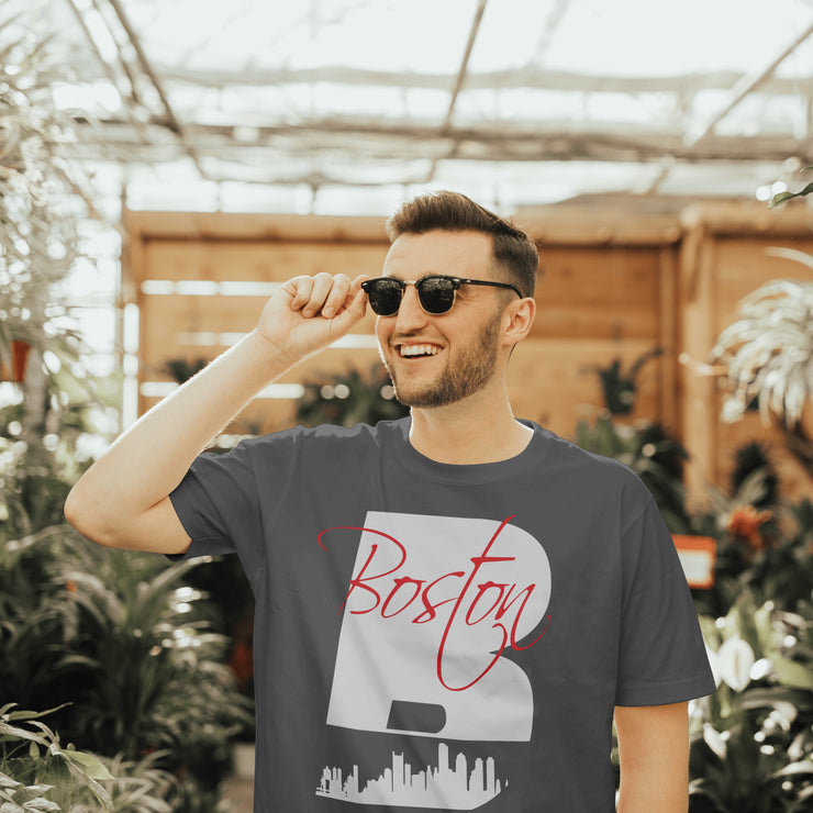 BOSTON SKYLINE T-SHIRT | DARK HEATHER