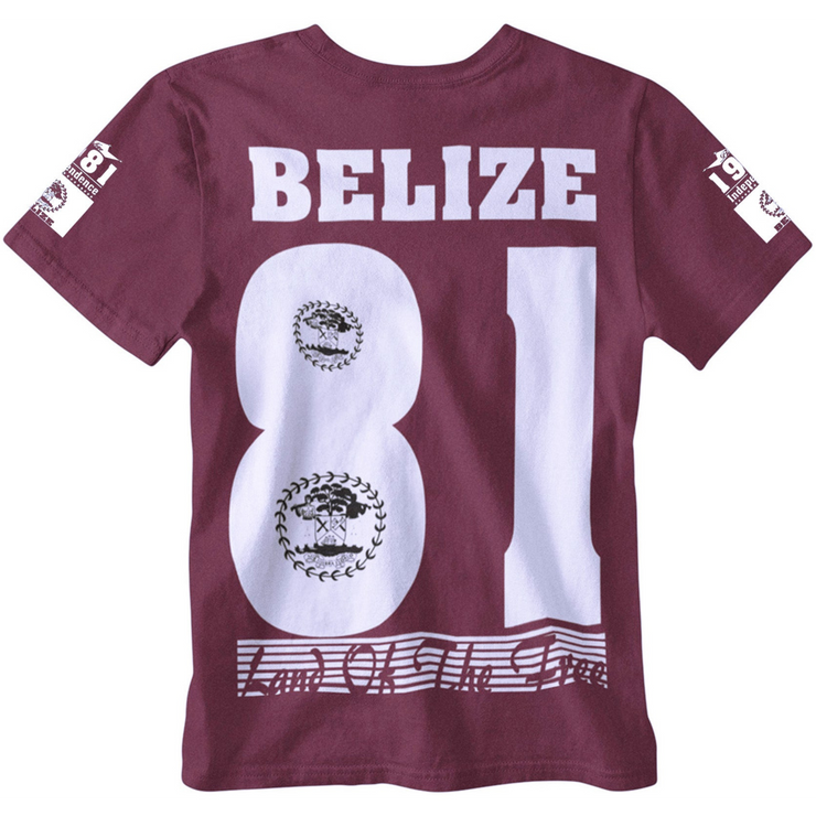 BELIZE | FREE NATION T-SHIRT | BURGUNDY RED