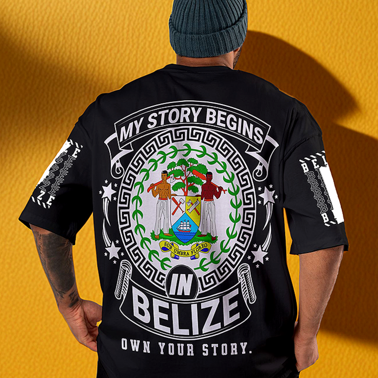 MY STORY BEGINS IN BELIZE T-SHIRT | BLACK