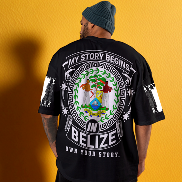 MY STORY BEGINS IN BELIZE T-SHIRT | BLACK