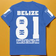 BELIZE 1981 FREE NATION T-SHIRT | COBALT BLUE