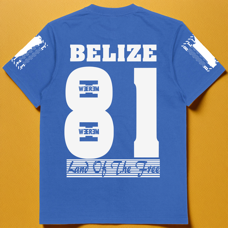 BELIZE 1981 FREE NATION T-SHIRT | COBALT BLUE