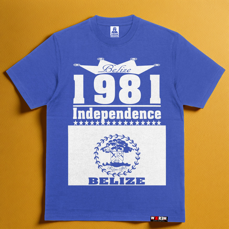 BELIZE 1981 INDEPENDENCE T-SHIRT | ROYAL BLUE
