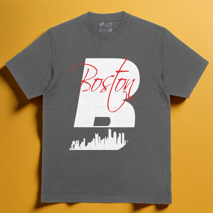 BOSTON SKYLINE T-SHIRT | DARK HEATHER