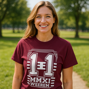 LEGACY 11 T-SHIRT | BURGUNDY