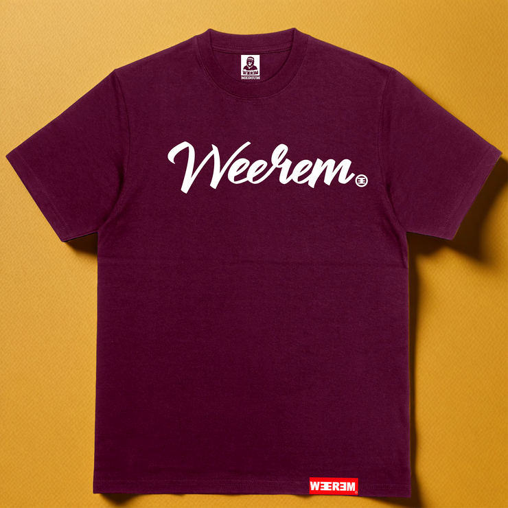 WEEREM SCRIPT T-SHIRT | BURGUNDY