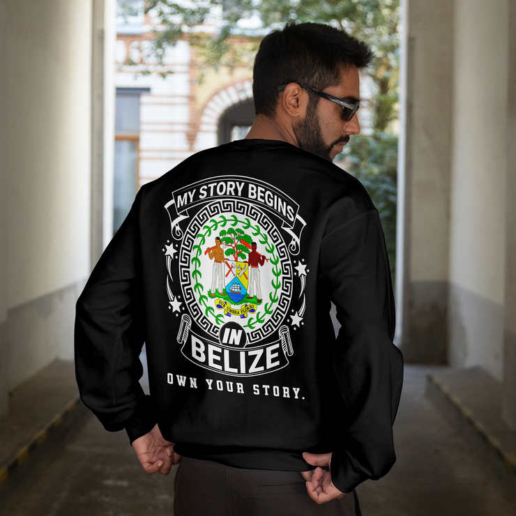 MY STORY BEGINS IN BELIZE SWEATSHIRT | BLACK