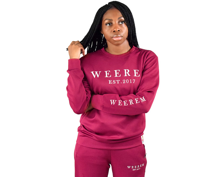 SWEAT SET TOP - CRANBERRY