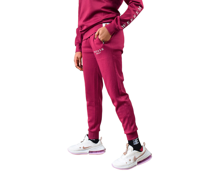 SWEAT SET BOTTOM - CRANBERRY