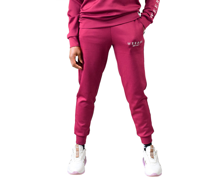 SWEAT SET BOTTOM - CRANBERRY