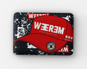 WEEREM STENCIL PRINT RECTANGLE PINBACK BUTTONS